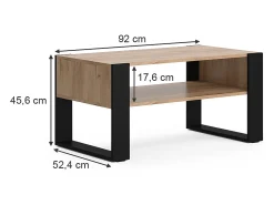 Mesa De Centro*Vicco Mesa de centro carvalho goldkraft 92x52.4x45.6 olli Natural escuro