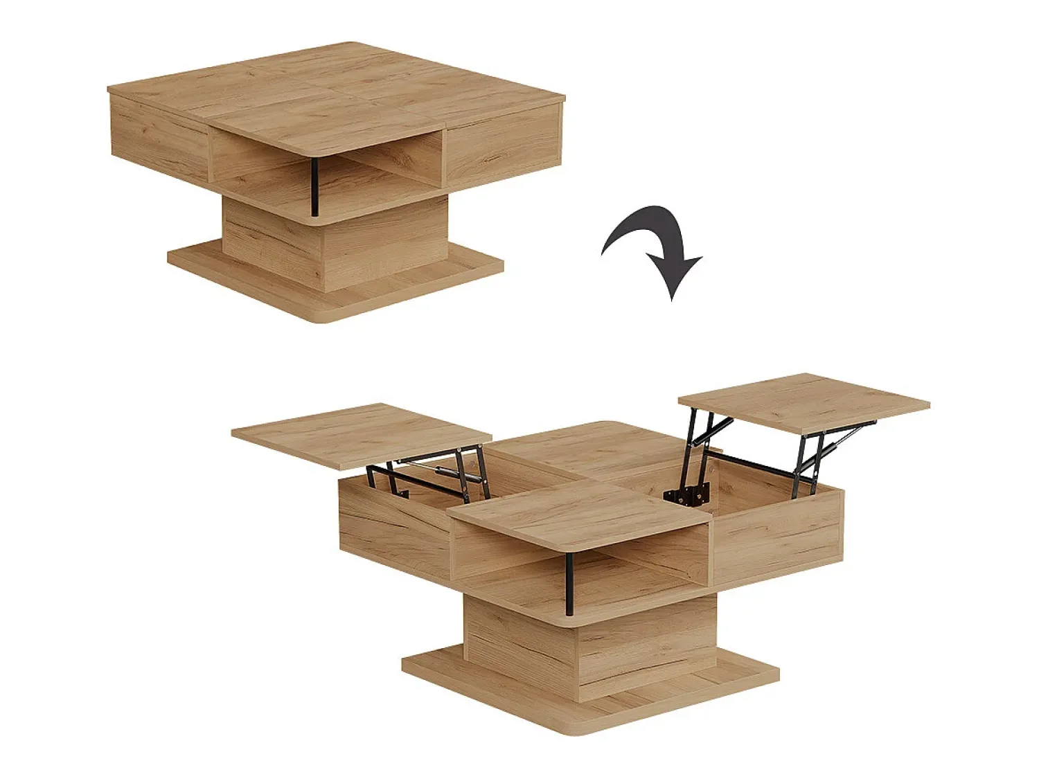 Vicco Mesa de centro carvalho goldkraft 80x45x80 movira^ Mesa De Centro