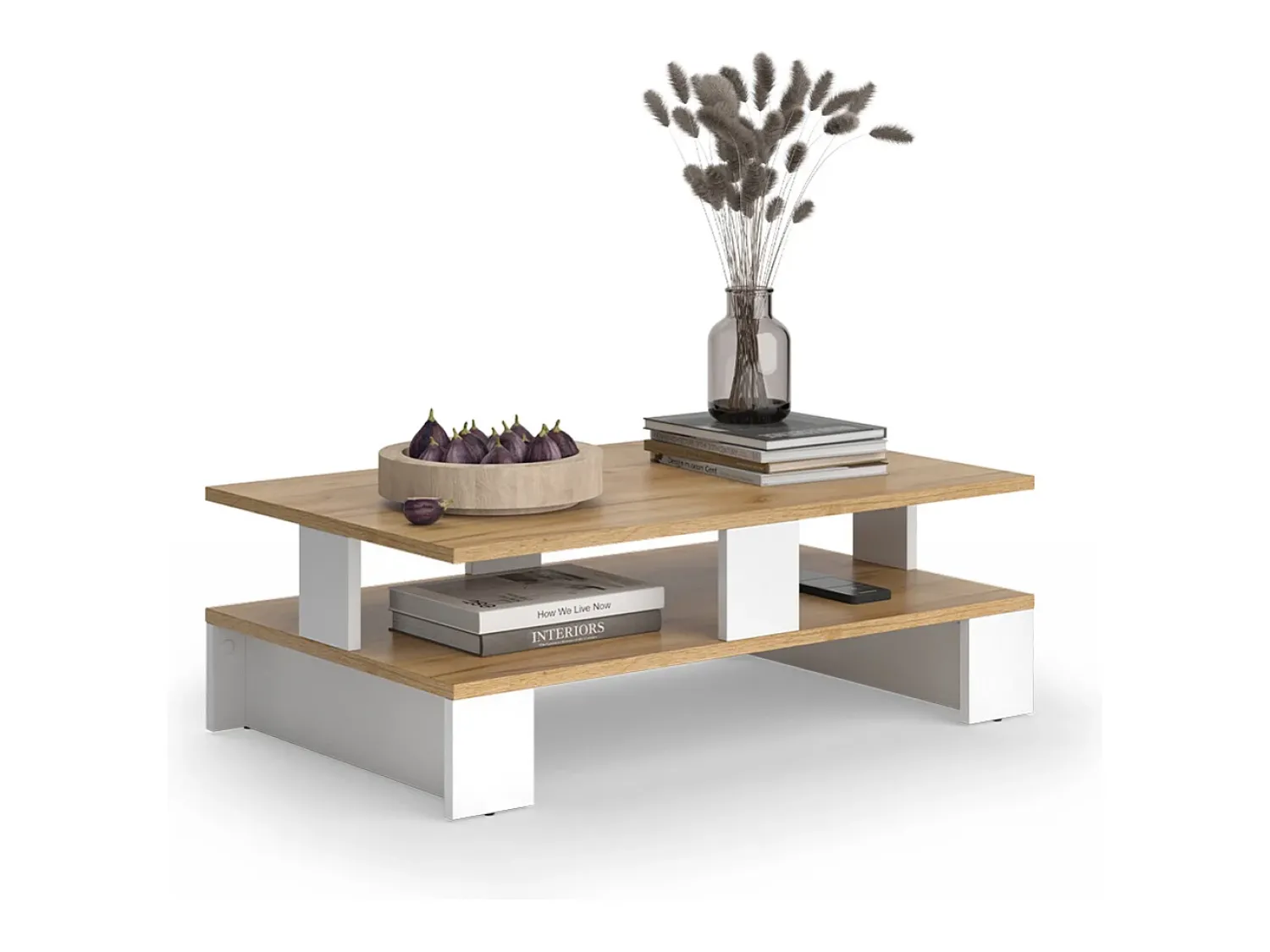 Mesa De Centro*Vicco Mesa de centro carvalho goldkraft/branco 80x50x28 belina Natural escuro