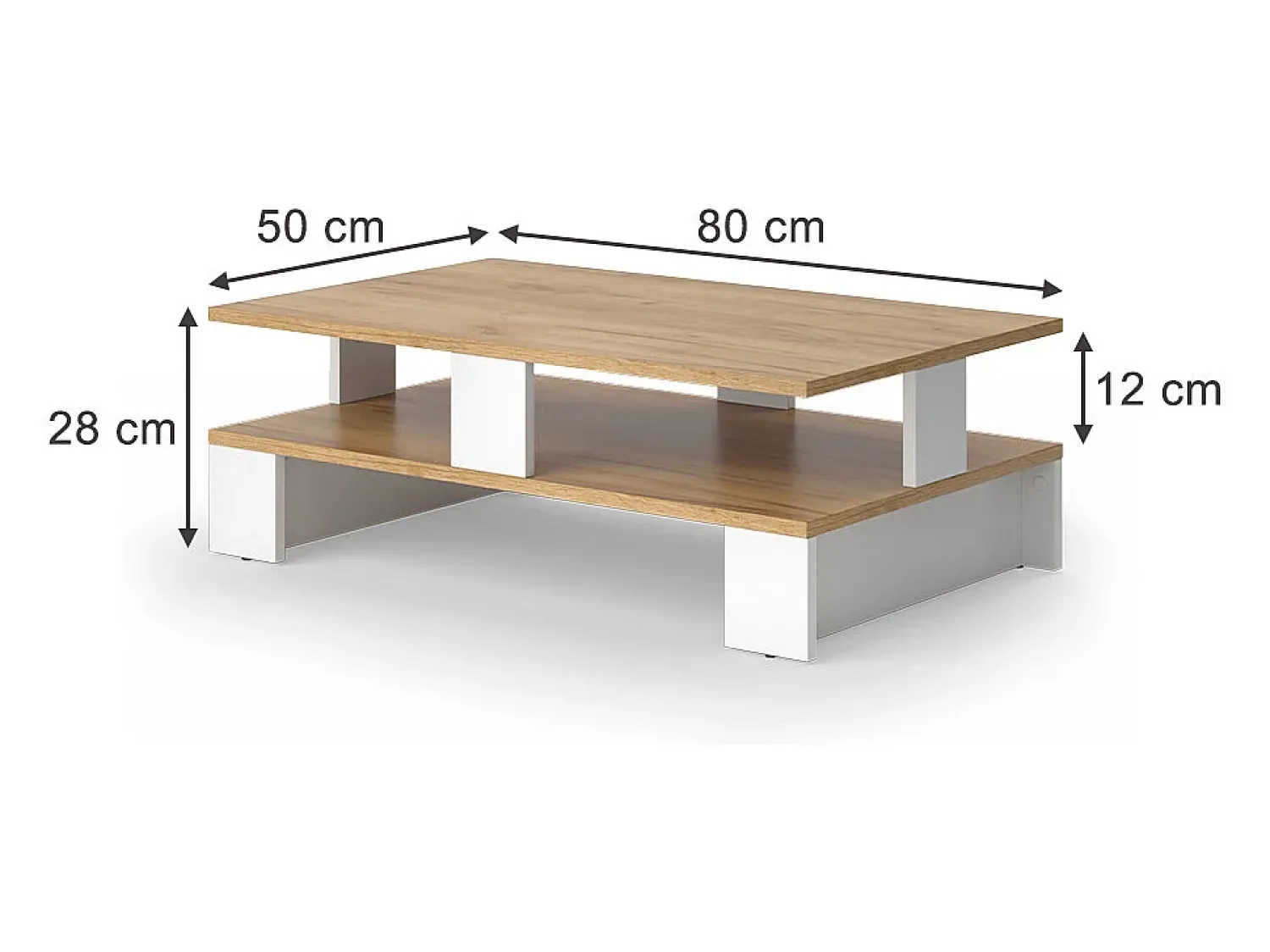Mesa De Centro*Vicco Mesa de centro carvalho goldkraft/branco 80x50x28 belina Natural escuro
