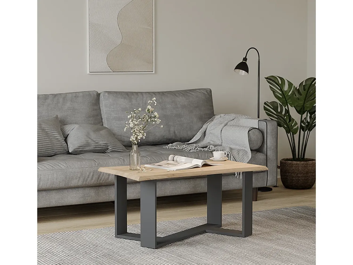 Outlet Vicco Mesa de centro carvalho goldkraft 90x50x42.3 arne Natural escuro