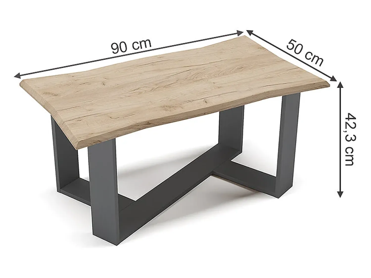 Outlet Vicco Mesa de centro carvalho goldkraft 90x50x42.3 arne Natural escuro