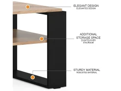 Mesa De Centro|Vicco Mesa de centro carvalho goldkraft 65.6x55.8x46.2 helm Natural escuro