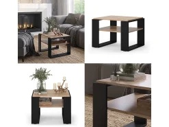 Mesa De Centro|Vicco Mesa de centro carvalho goldkraft 65.6x55.8x46.2 helm Natural escuro