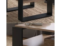 Mesa De Centro|Vicco Mesa de centro carvalho goldkraft 65.6x55.8x46.2 helm Natural escuro