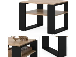 Mesa De Centro|Vicco Mesa de centro carvalho goldkraft 65.6x55.8x46.2 helm Natural escuro