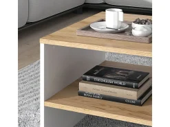 Mesa De Centro*Vicco Mesa de centro carvalho goldkraft/branco 90x55x40 amely Natural escuro