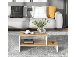 Mesa De Centro*Vicco Mesa de centro carvalho goldkraft/branco 90x55x40 amely Natural escuro
