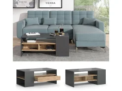Mesa De Centro|Vicco Mesa de centro carvalho goldkraft 110x60x45.5 fabien Natural escuro