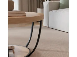 Mesa De Centro*Vicco Mesa de centro carvalho goldkraft 80x80x44 arvina Natural escuro