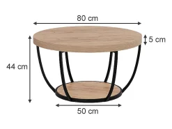 Mesa De Centro*Vicco Mesa de centro carvalho goldkraft 80x80x44 arvina Natural escuro