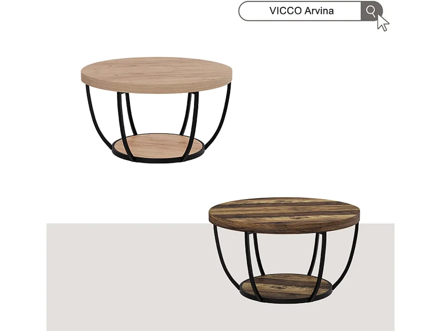 Mesa De Centro*Vicco Mesa de centro carvalho goldkraft 80x80x44 arvina Natural escuro