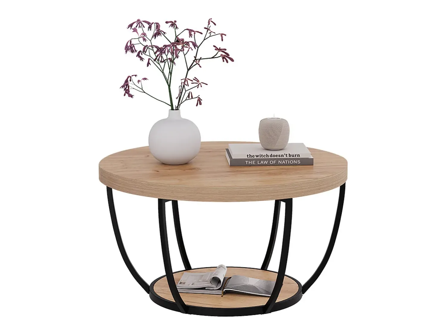Mesa De Centro*Vicco Mesa de centro carvalho goldkraft 80x80x44 arvina Natural escuro