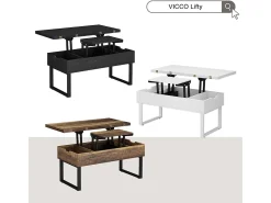 Mesa De Centro*Vicco Mesa de centro carvalho rústico 100x50x48.5 lifty Natural escuro