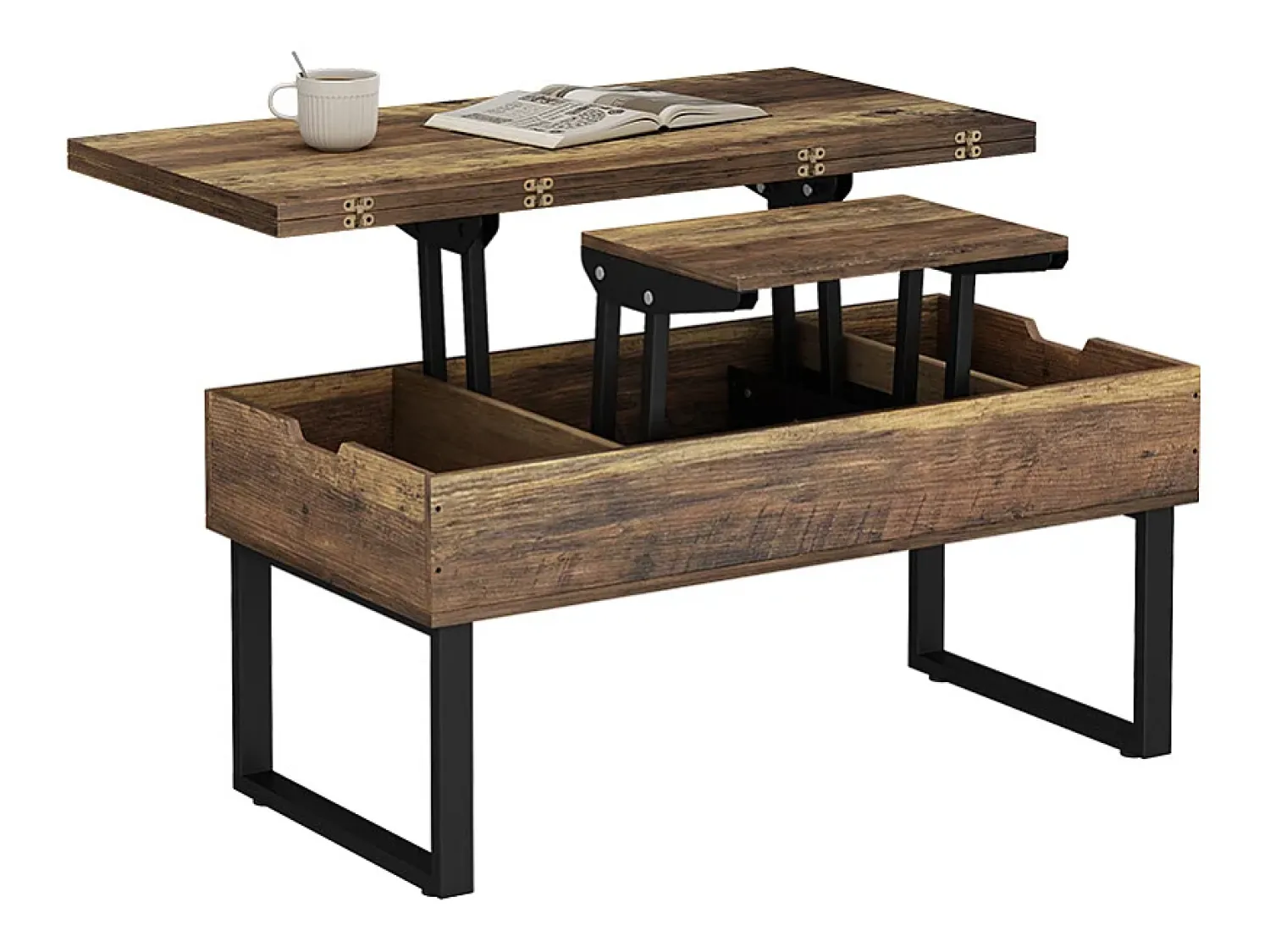 Mesa De Centro*Vicco Mesa de centro carvalho rústico 100x50x48.5 lifty Natural escuro