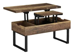 Mesa De Centro*Vicco Mesa de centro carvalho rústico 100x50x48.5 lifty Natural escuro