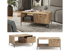 Mesa De Centro*Vicco Mesa de centro carvalho viking 90x50x45 eliza Natural escuro