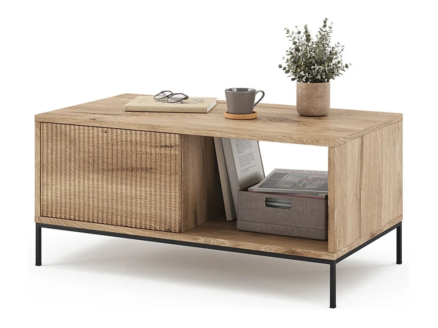 Mesa De Centro*Vicco Mesa de centro carvalho viking 90x50x45 eliza Natural escuro