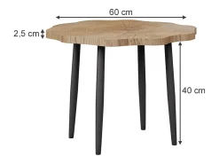 Mesa De Centro|Vicco Mesa de centro carvalho 60x60x2.5 ringo Natural claro
