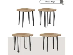 Vicco Mesa de centro carvalho 50x50x2.5 ringo^ Mesa De Centro