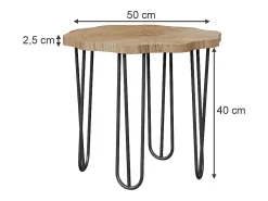 Mesa De Centro*Vicco Mesa de centro carvalho 50x50x2.5 ringo Natural claro