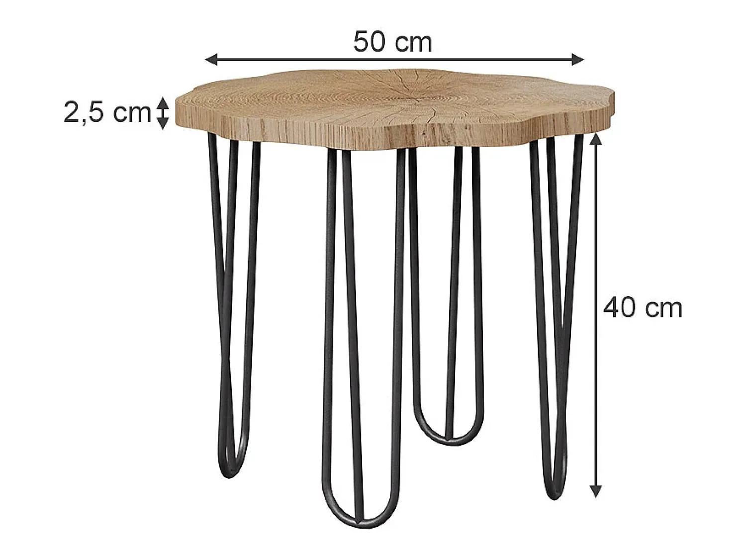 Mesa De Centro*Vicco Mesa de centro carvalho 50x50x2.5 ringo Natural claro