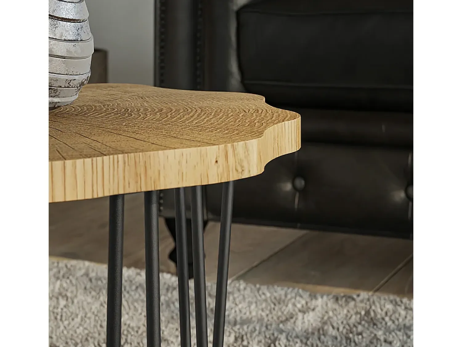 Mesa De Centro*Vicco Mesa de centro carvalho 50x50x2.5 ringo Natural claro