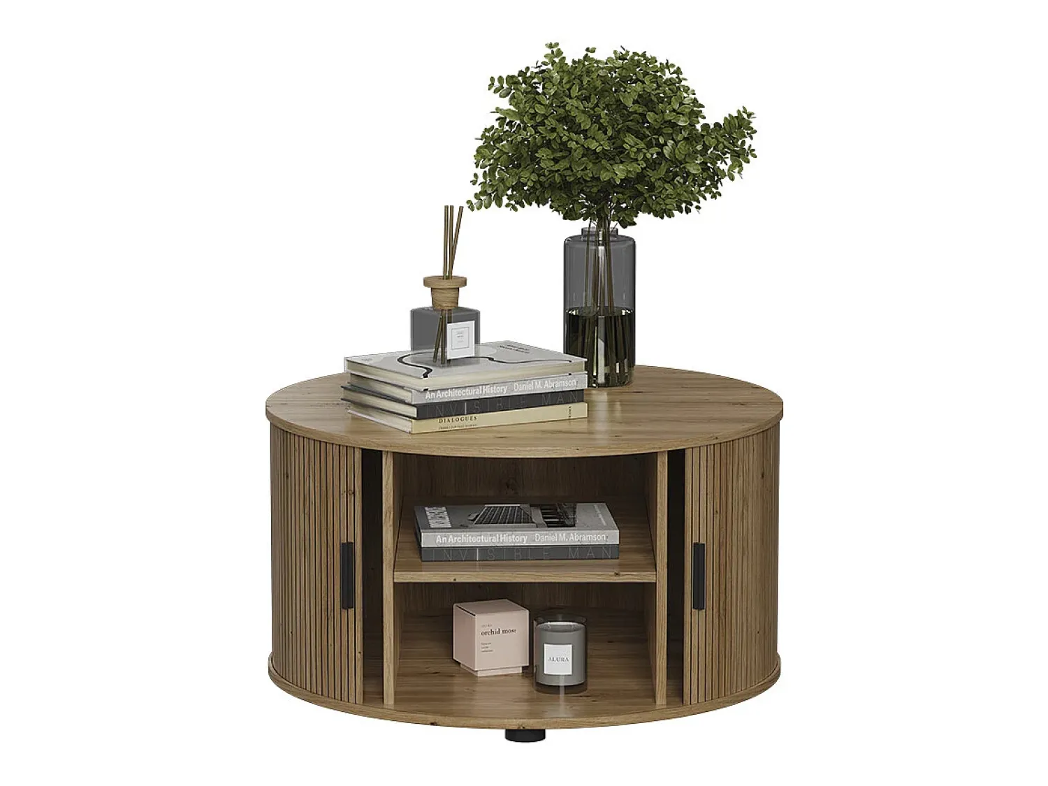 Mesa De Centro|Vicco Mesa de centro carvalho 80x80x45 selva Natural claro
