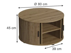 Mesa De Centro|Vicco Mesa de centro carvalho 80x80x45 selva Natural claro