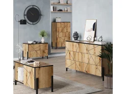 New Vicco Mesa de centro carvalho 90x39.7x50 hatto Natural claro