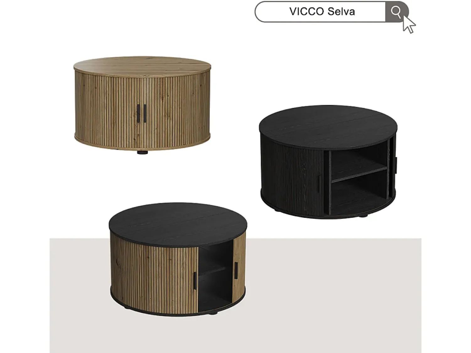 Vicco Mesa de centro carvalho/ 80x80x45 selva^ Mesa De Centro