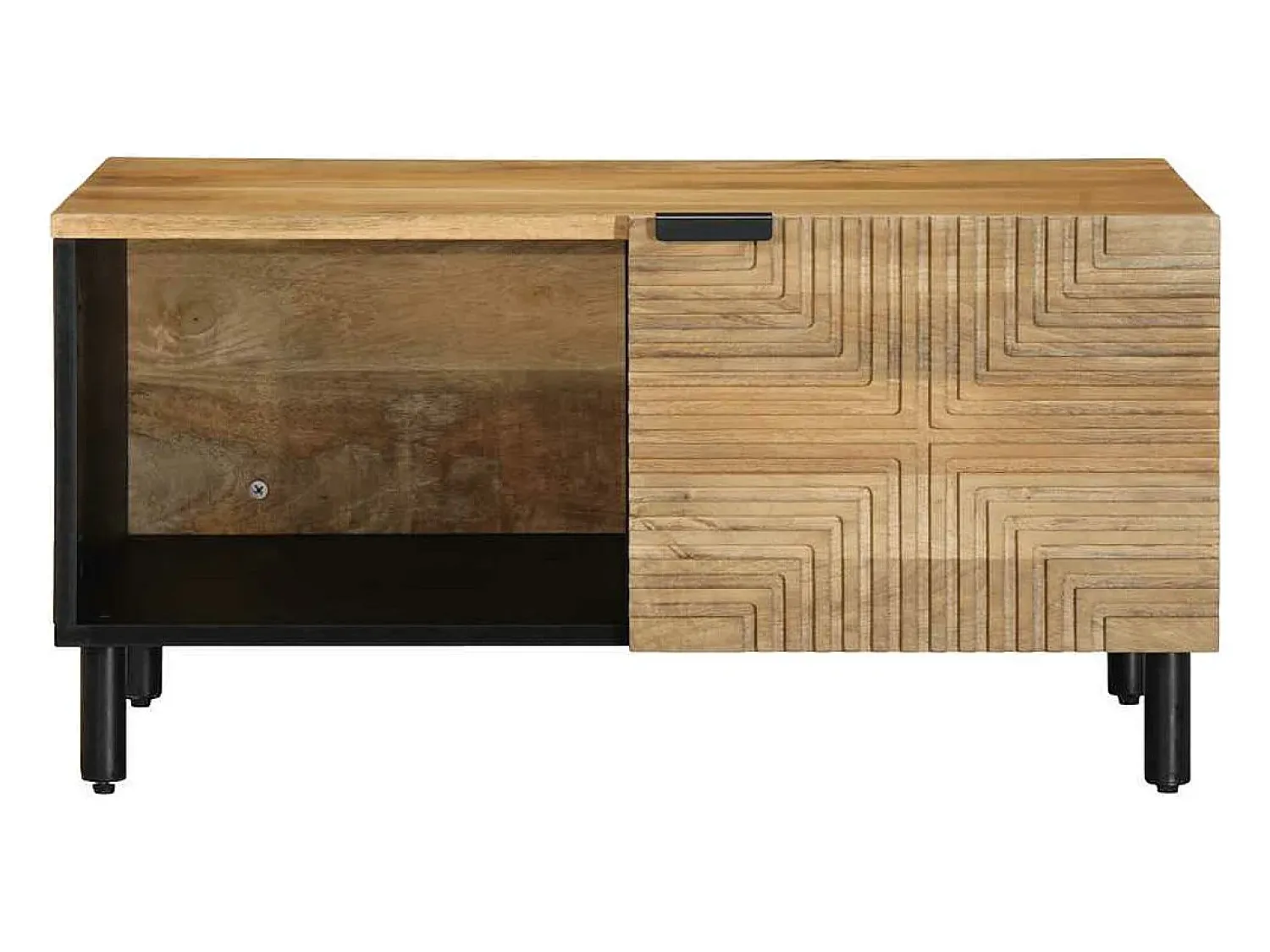 vidaxl Mesa de centro castanho 80x50x40 cm madeira de mangueira maciça^ Mesa De Centro