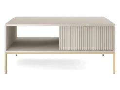 Mesa De Centro* Mesa de centro: Caxemira, ouro, 104 x 46 x 68 cm, alças douradas Bege