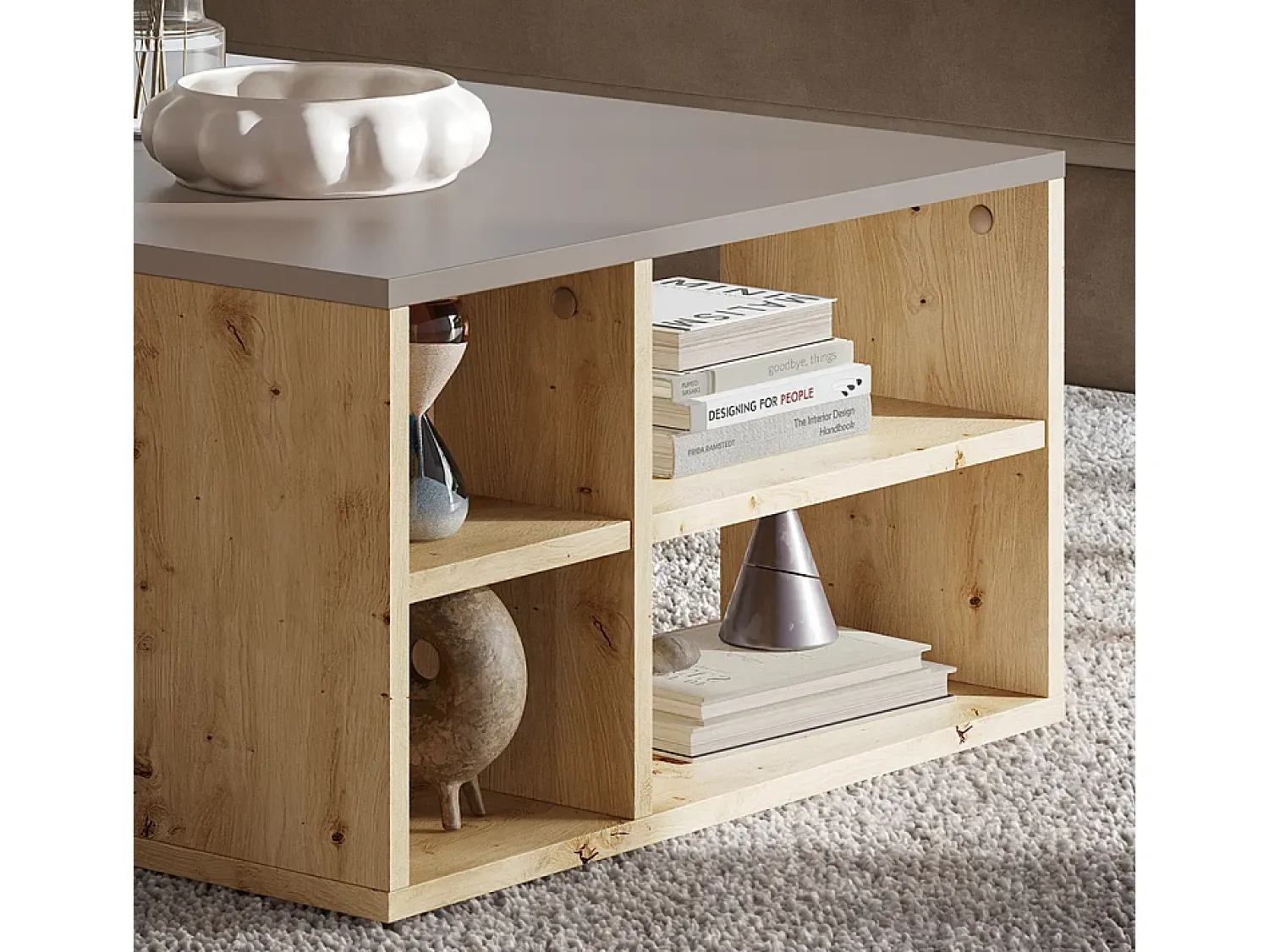 Mesa De Centro|Vicco Mesa de centro caxemira 90x60x33.6 danny Bege