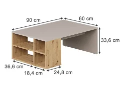 Mesa De Centro|Vicco Mesa de centro caxemira 90x60x33.6 danny Bege