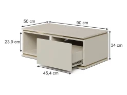 Mesa De Centro*Vicco Mesa de centro caxemira 90x50x34 linette Bege
