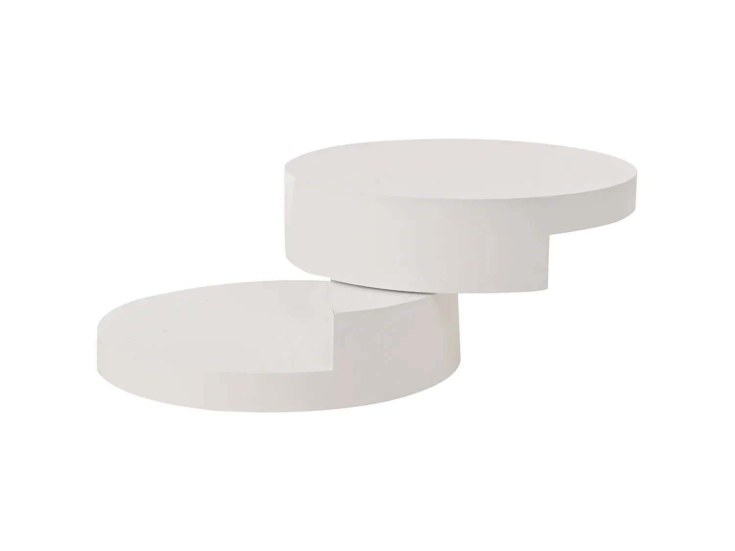 Mesa De Centro*Hauss Spole Mesa de centro cilíndrica branca com iluminação LED, tampo giratório Branco