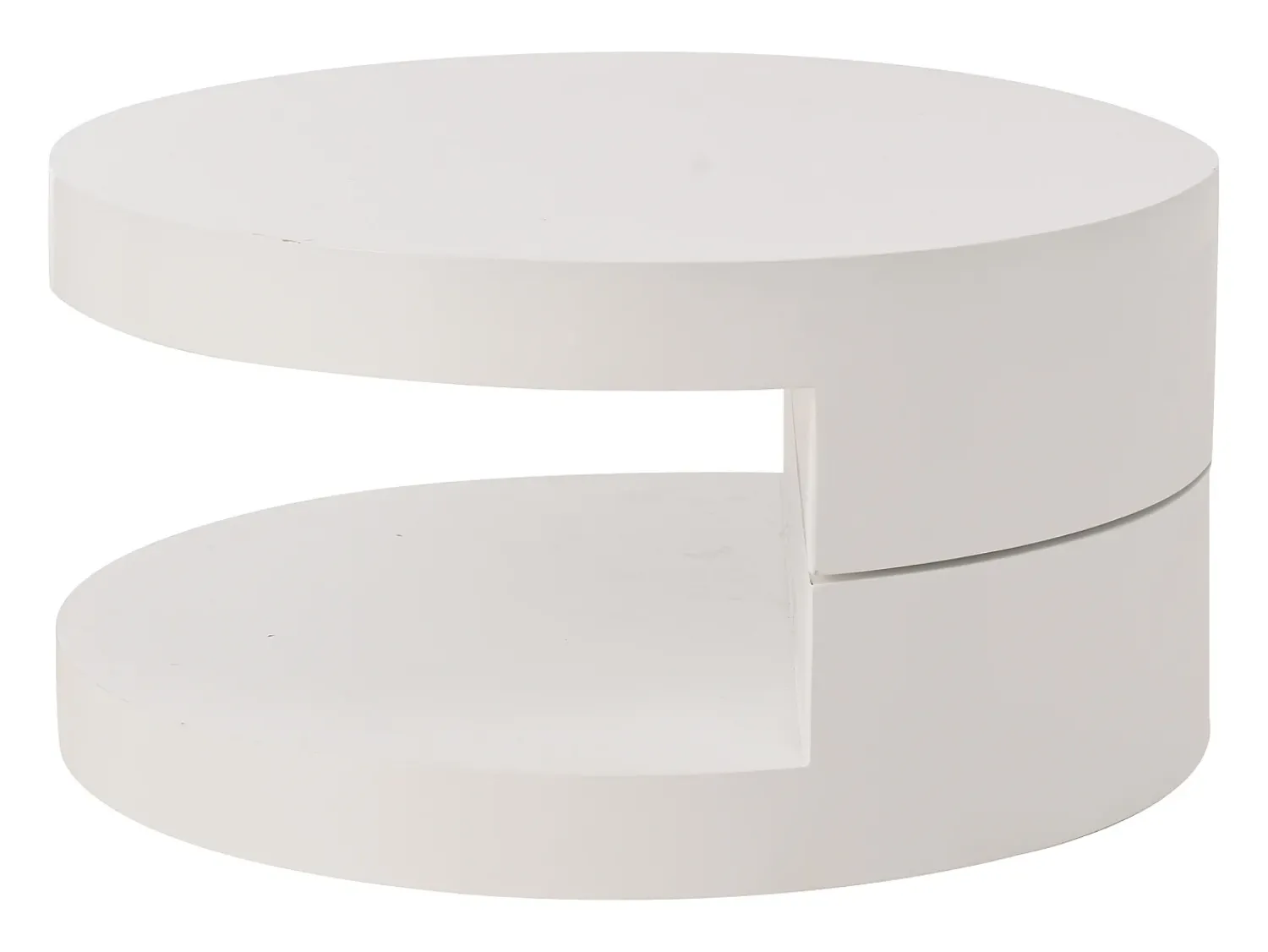 Mesa De Centro*Hauss Spole Mesa de centro cilíndrica branca com iluminação LED, tampo giratório Branco