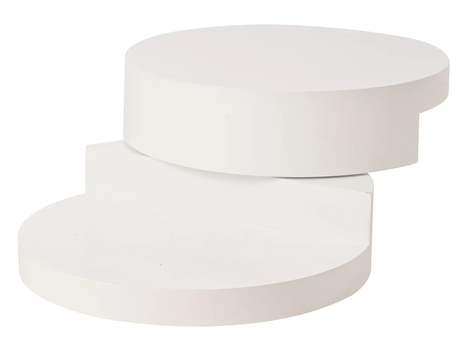 Mesa De Centro*Hauss Spole Mesa de centro cilíndrica branca com iluminação LED, tampo giratório Branco
