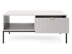 New Mesa de centro: cinza, preta, 104 x 46 x 68 cm, puxadores dourados Cinzento