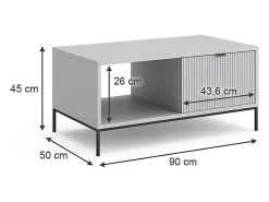 Mesa De Centro*Vicco Mesa de centro cinza 90x50x45 eliza Cinzento
