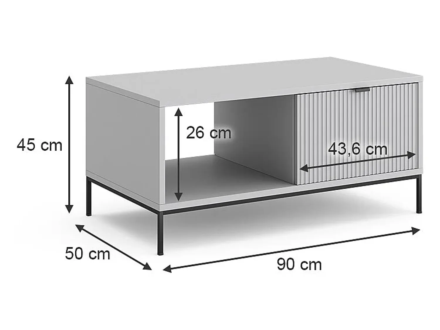 Mesa De Centro*Vicco Mesa de centro cinza 90x50x45 eliza Cinzento