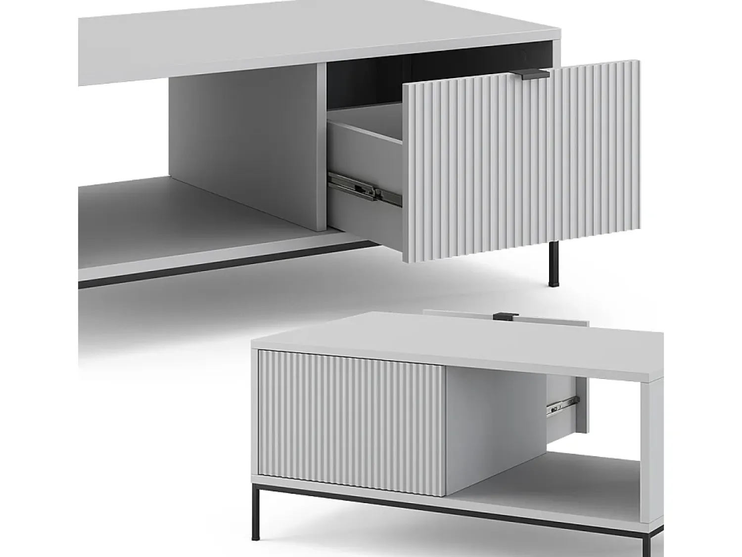 Mesa De Centro*Vicco Mesa de centro cinza 90x50x45 eliza Cinzento