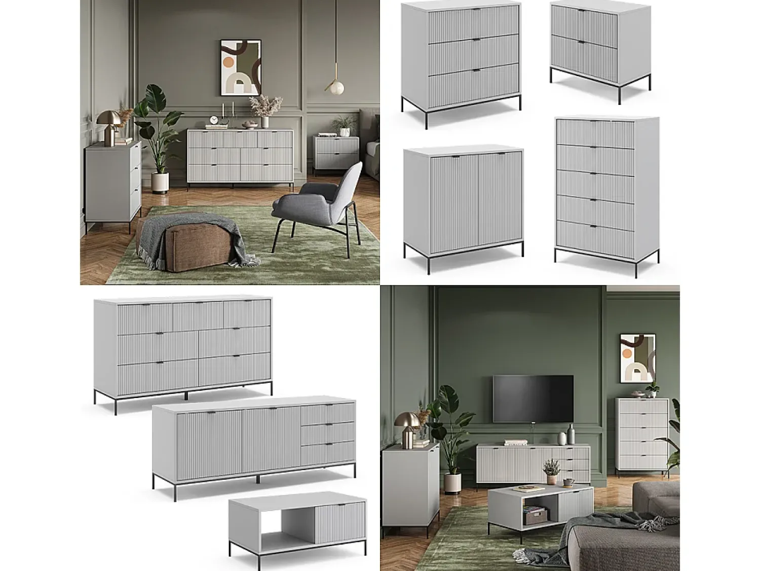 Mesa De Centro*Vicco Mesa de centro cinza 90x50x45 eliza Cinzento
