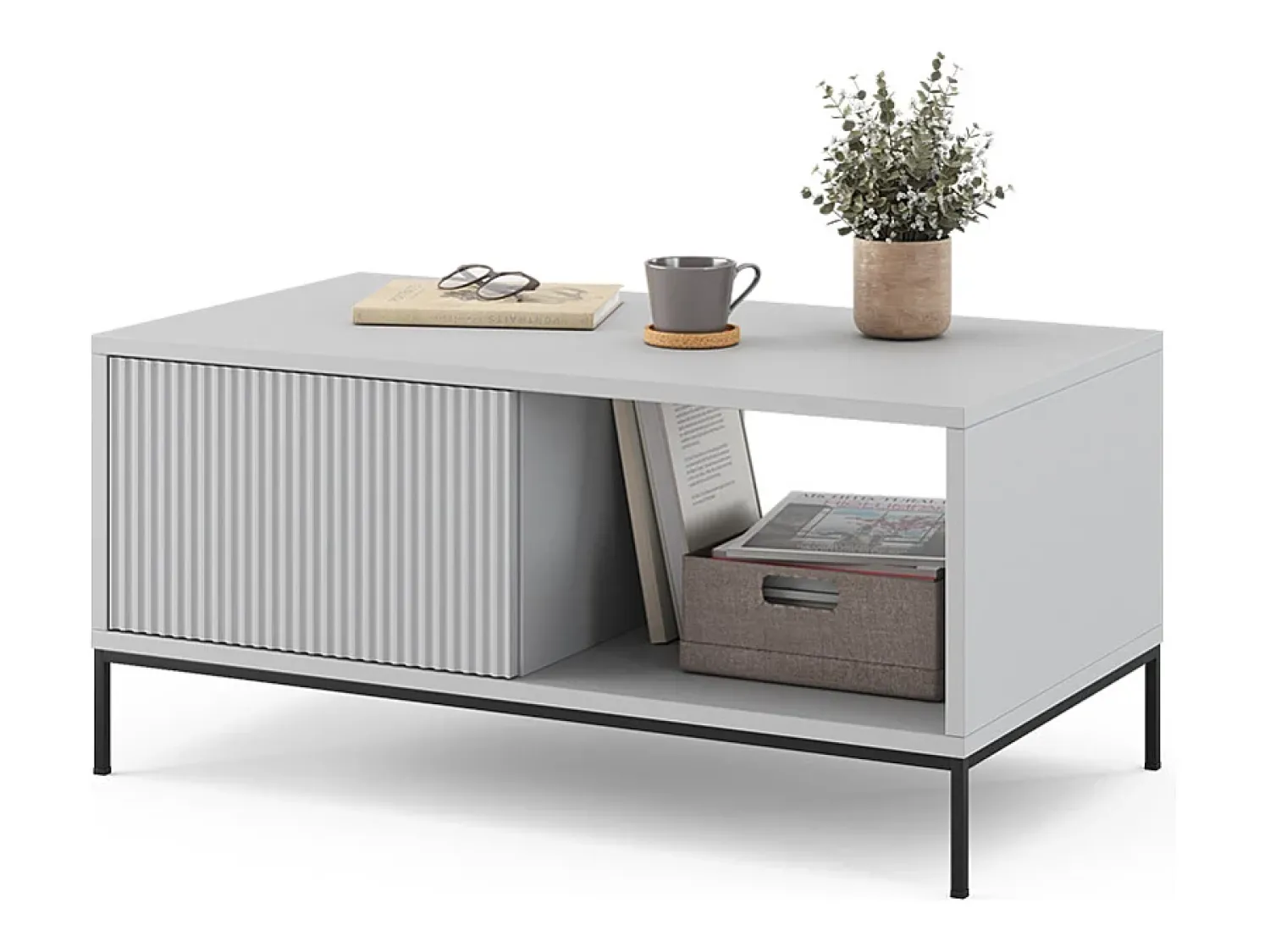 Mesa De Centro*Vicco Mesa de centro cinza 90x50x45 eliza Cinzento