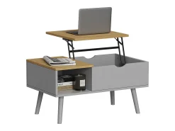 Vicco Mesa de centro cinza 76x45x40 stora^ Mesa De Centro