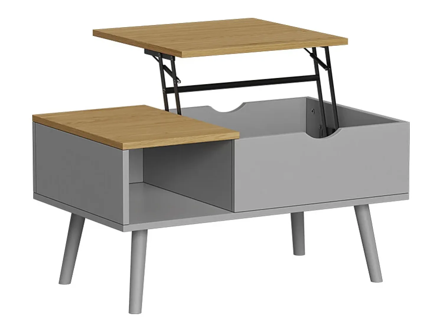 Vicco Mesa de centro cinza 76x45x40 stora^ Mesa De Centro