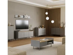 Mesa De Centro|Vicco Mesa de centro cinza 100x50x40 velina Cinzento