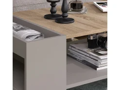 Vicco Mesa de centro cinzento-bege 100x55x42 wido Taupe