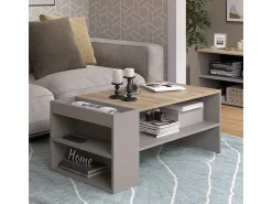 Vicco Mesa de centro cinzento-bege 100x55x42 wido Taupe